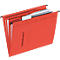 Red cardboard hanging file labeled PERSONNEL FILES. Brown holders at the top with the labels CONTRACTS, DEVELOPMENT.