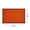 Paillasson orange avec bordure noire, dimensions: 900 x 600 mm.