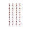 Pailles à boire Papstar Heart, jetables, L 200 x Ø 6 mm, en papier certifié FSC®, blanches avec des cœurs rouges, 100 pcs.