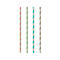 Pailles à boire Papstar Stripes, jetables, L 200 x Ø 6 mm, en papier certifié FSC®, couleurs assorties, 100 pcs.