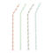Pailles à boire Papstar Stripes, jetables, L 220 x Ø 6 mm, flexibles et pliables, en papier certifié FSC®, couleurs assorties, 100 pcs.