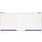White pencil case with purple line at the bottom. A rectangle in the middle with Staedtler logo.