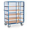 Paketwagen fetra®, 5 Etagen, Drahtgitter mit abschließbaren Doppelflügeltüren, bis 600 kg, L 1200 x B 800 mm