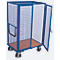 Paketwagen, Stahl/MDF-Platte, Enzianblau/Buche-Dekor, 1 Etage, 1045 x 685 mm, Dach und Doppelflügeltür, abschließbar, EasySTOP, bis 500 kg