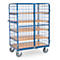 Pakketwagen fetra®, 5 etages, draadgaas met afsluitbare dubbele deuren, tot 600 kg, L 1200 x B 800 mm