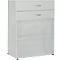 PALENQUE combi-boekenkast, 3 OH, 2 open vakken + 2 laden, B 800 x D 400 x 1104 mm, lichtgrijs