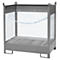 Palet apilable para barriles Bauer FSP-2 D, paredes de rejilla de alambre, para 2 barriles de 200 l, gris