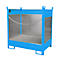 Palette à fûts Bauer FSP-2 G, panneau de protection anti-éclaboussures trilatéral, capacité 2 fûts de 200 L, bleu
