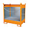 Palette à fûts Bauer FSP-2 G, panneau de protection anti-éclaboussures trilatéral, capacité 2 fûts de 200 L, orange