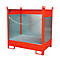 Palette à fûts Bauer FSP-2 G, panneau de protection anti-éclaboussures trilatéral, capacité 2 fûts de 200 L, rouge