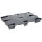 Palette plastique gerbable et réutilisable KIGAnesto®, 8 kg, plateau fermé, jusqu'à 3500 kg, gerbable, 100% matière recyclée, sans rebord, anthracite