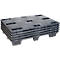 Palette plastique gerbable et réutilisable KIGAnesto®, 8 kg, plateau fermé, jusqu'à 3500 kg, gerbable, 100% matière recyclée, sans rebord, anthracite