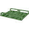 Palette plate en acier, jusqu'à 1500 kg, plateau supérieur fermé, 2 patins en acier, L 1000 x l 800 x H 130 mm, acier, vert réséda RAL 6011