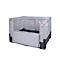 Palettenbox Big Box 670 l, B 1200 x T 1000 x H 800 mm, geschlossen, klappbar, silbergrau, 3 Kufen