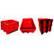 Palettenbox Big Box 680 l, B 1200 x T 1000 x H 790 mm, geschlossen, rot, 3 Kufen