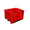 Palettenbox Big Box 680 l, B 1200 x T 1000 x H 790 mm, geschlossen, rot, 3 Kufen