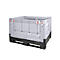 Palletbox Big Box 670 l, B 1200 x D 1000 x H 800 mm, gesloten, opvouwbaar, zilvergrijs, 3 lopers