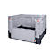 Palletbox Big Box 670 l, B 1200 x D 1000 x H 800 mm, gesloten, opvouwbaar, zilvergrijs, 3 lopers