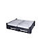 Palletbox Big Box 670 l, B 1200 x D 1000 x H 800 mm, gesloten, opvouwbaar, zilvergrijs, 3 lopers