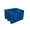 Palletbox Big Box 680 l, B 1200 x D 1000 x H 790 mm, gesloten, blauw, 3 sledes
