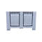Palletbox Big Box 680 l, B 1200 x D 1000 x H 790 mm, gesloten, zilvergrijs, 4 poten