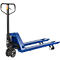 Palletwagen, handmatig, rubberen zwenkwielen, nylon tandemwielen, vorklengte 1150 mm, tot 2500 kg, blauw