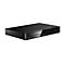 Schwarzer Panasonic Blu-ray-Player in flachem Gehäuse vor weißem Hintergrund.