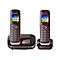 Panasonic KX-TGJ322GR - Schnurlostelefon - Anrufbeantworter mit Rufnummernanzeige - DECTGAP - dreiweg Anruffunktion - Weinrot + zusätzliches Handset
