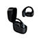Schwarze Panasonic Open-Ear-Kopfhörer mit Ladecase auf weißem Hintergrund.