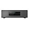 Un système audio noir Panasonic SC-DM504 avec grilles de haut-parleurs et commandes pour Bluetooth et connexions USB.