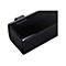 Nahaufnahme einer schwarzen Panasonic Soundbar mit glänzender Oberfläche und Lautsprechergitter.