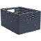 Panier COUNTRY, 18 litres, aspect rotin, plastique, lavable au lave-vaisselle, empilable, L 278 x L 368 x H 199 mm, bleu foncé