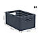 Panier COUNTRY, 6 litres, aspect rotin, plastique, lavable au lave-vaisselle, empilable, L 185 x L 280 x H 126 mm, bleu foncé
