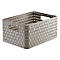 Panier de rangement Rotho COUNTRY, volume 11 l, format A5+, sans couvercle, empilable, L 328 x l 238 x H 160 mm, PP, cappuccino