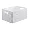 Panier de rangement Rotho COUNTRY, volume 18 l, format A4, empilable, sans couvercle, L 368 x l 278 x H 191 mm, PP, blanc