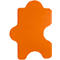 Panneau acoustique mural puzzle, l. 1000 x H 500 mm, en filaments de polyester aspect feutre, orange RAL 2004