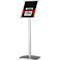Panneau d'information, format A4, portrait &amp; paysage, stable, L 420 x P 300 x H 1000/964 mm, avec film de protection antireflet &amp; cadre interchangeable A4, aluminium