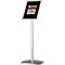Panneau d'information, format A4, portrait &amp; paysage, stable, L 420 x P 300 x H 1000/964 mm, avec film de protection antireflet &amp; cadre interchangeable A4, aluminium
