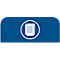 Rectangle bleu aux coins arrondis avec un symbole de document blanc à l'intérieur d'un cercle.