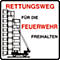 Panneau d'interdiction de stationner « Rettungsweg für die Feuerwehr freihalten » (« Libérer l'issue de secours pour les pompiers »)
