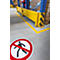 Panneau de signalisation Durable, rond, pour l'intérieur, motif 'piéton interdit', EN ISO 7010, autocollant, blanc-rouge, 1 pièce
