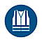 Panneau de signalisation Durable, rond, pour l'intérieur, motif 'Utiliser un gilet de sécurité', EN ISO 7010, autocollant, bleu-blanc, 1 pièce