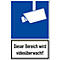 Panneau de signalisation moedel "Cette zone est sous surveillance vidéo !", DIN 33450, L 270 x l 180 mm, aluminium, bleu-noir-blanc