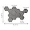 Panneaux acoustiques muraux - polyester - hexagonal - absorbant acoustique classe C - l. 170 x H 150 mm - aspect feutre gris chiné - set de 12 pièces