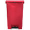 Papelera de pedal Slim Jim®, plástico, capacidad 90 litros, con ruedas, roja
