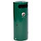 Papelera VAR KS 70, redonda, 70 l de capacidad, con cenicero interior, con cerradura, autoextinguible, con cubo interior, chapa de acero, verde musgo