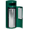 Papelera VAR KS 70, redonda, 70 l de capacidad, con cenicero interior, con cerradura, autoextinguible, con cubo interior, chapa de acero, verde musgo