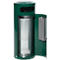 Papelera VAR KS 90, redonda, capacidad 90 l, con cenicero interior, con cerradura, autoextinguible, con cubo interior, chapa de acero, verde musgo
