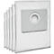 Several white vacuum cleaner bags with gray filter and hole.