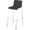 Paperflow HARPER barkruk, rugleuning, stapelbaar, B 390 x D 320 x H 760 mm, polypropeen en verchroomd staal, zwart, 2 stuks